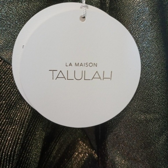 NWT La Maison TALULAH Golda Ruffle Gold Mini Dress M - Picture 10 of 10